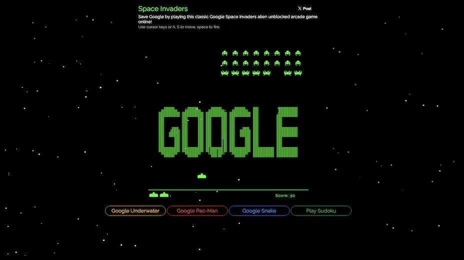 Space Invaders Game Google