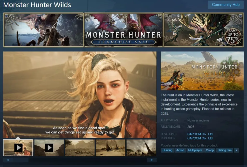 Tag Monster Hunter Wilds Steam