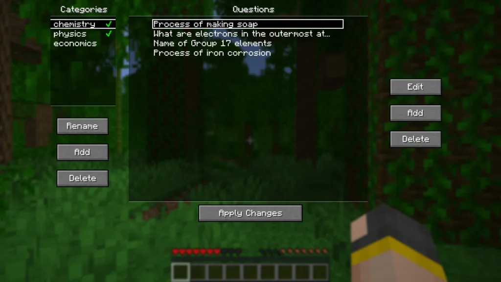 mod flashcards minecraft