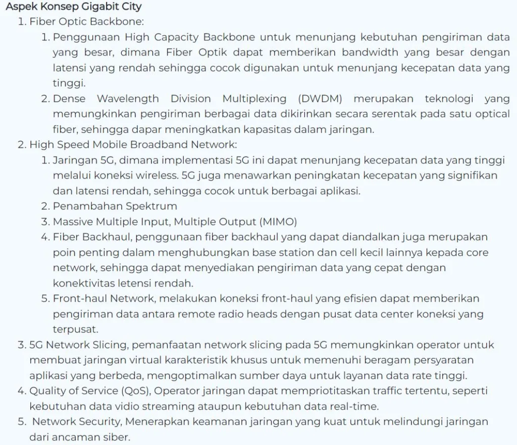 Aspek Konsep Gigabit City