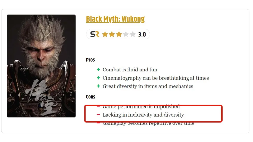 Black Myth Wukong Diversity