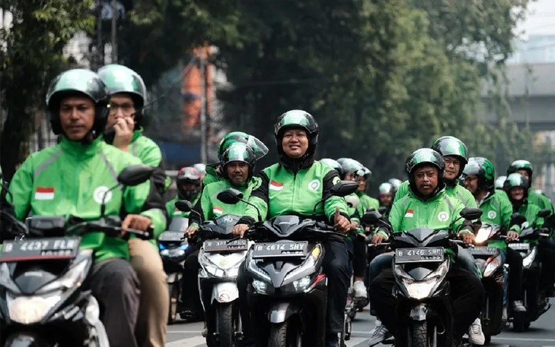 Ilustrasi Demo Gojek Grab 2024