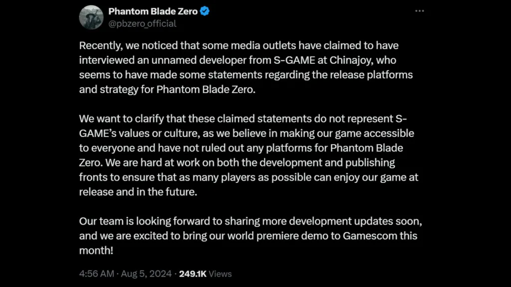 Pernyataan Resmi Dari Studio Phantom Blade 0