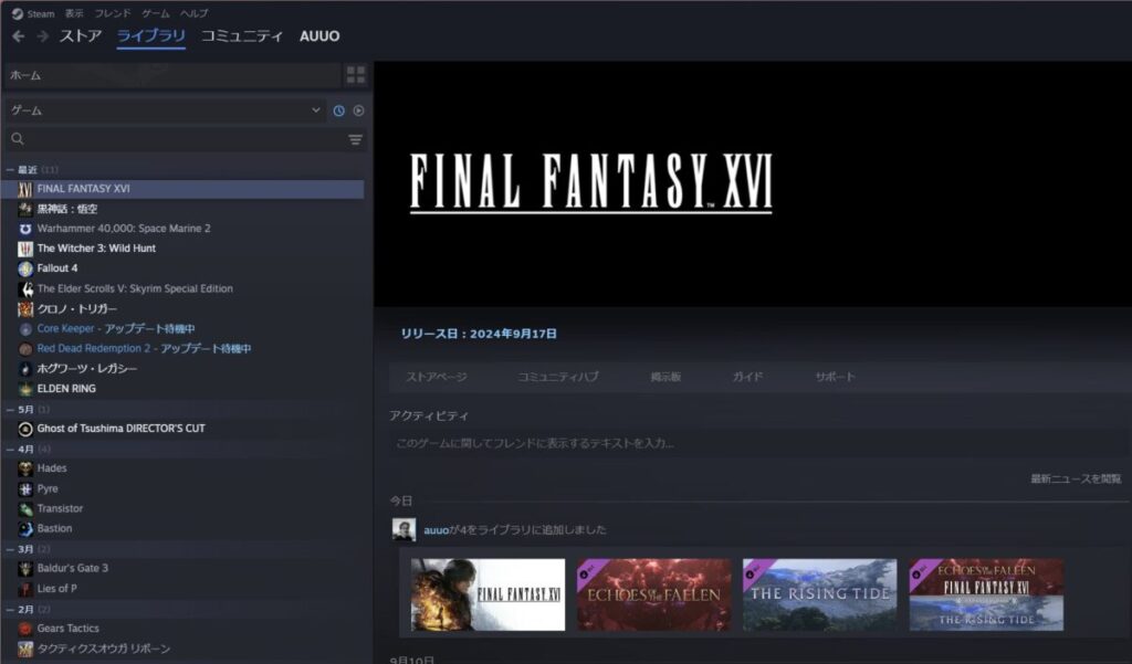 Hironobu Sakaguchi Steam Library