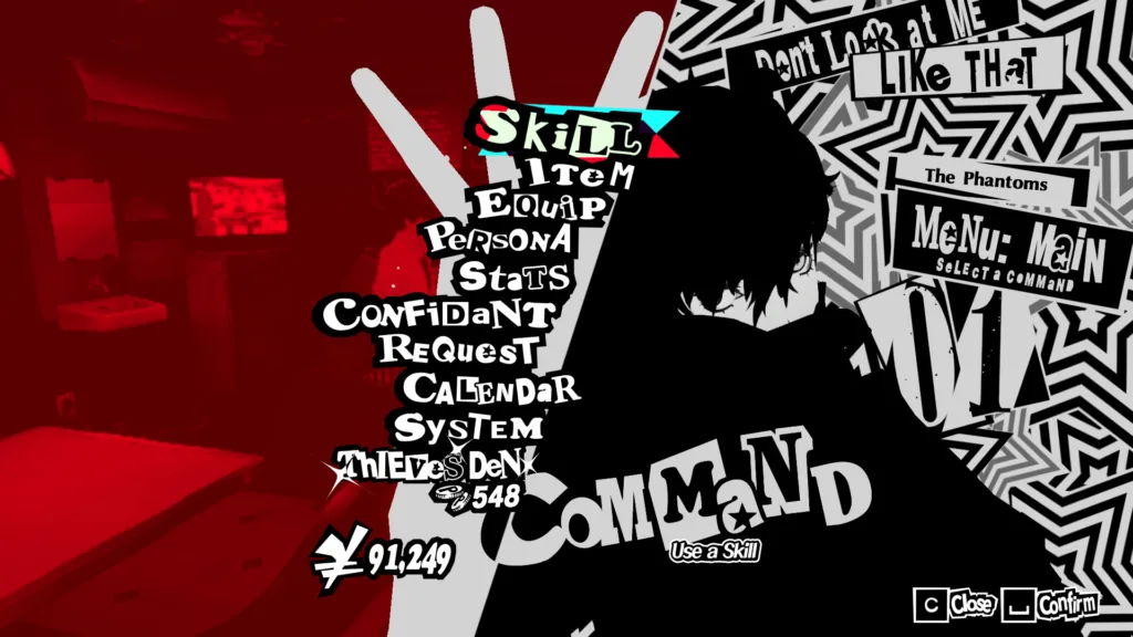 Persona 5 UI Menu