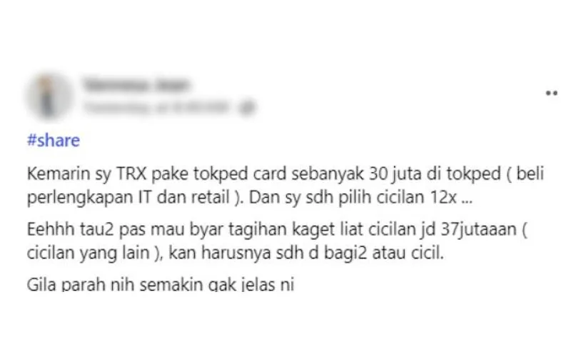 Keluhan Pengguna Tokopedia Card 2024