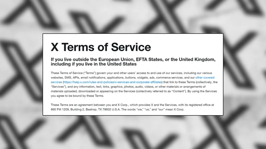 Terms Of Service Twitter X 2024