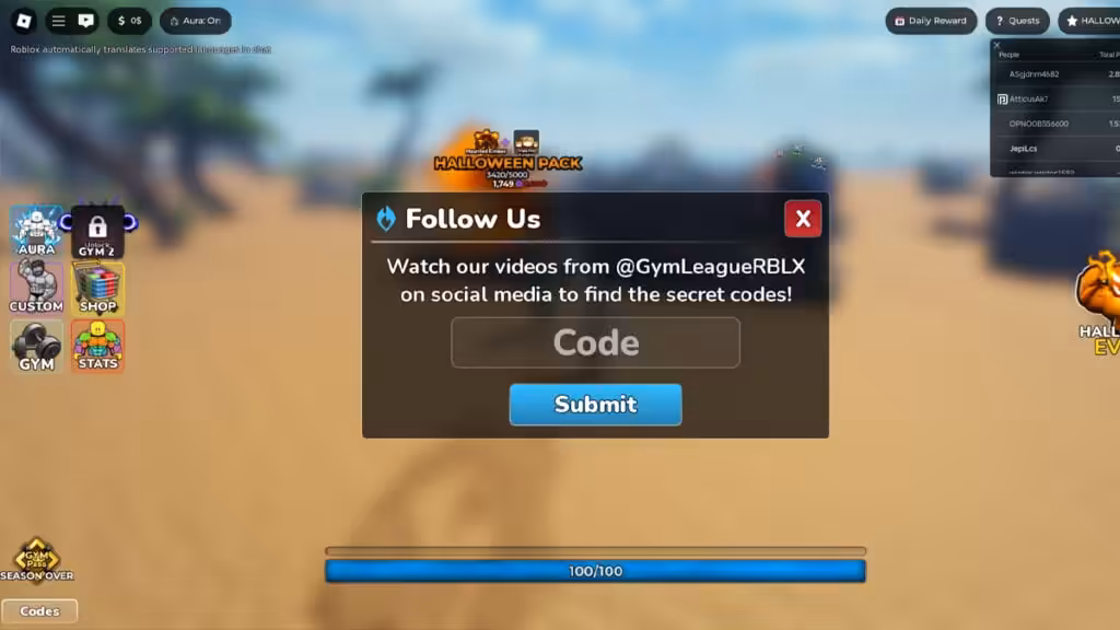 Daftar Redeem Code Gym League Roblox Terbaru, Langsung Klaim! 4 Cara Redeem Code Gym League