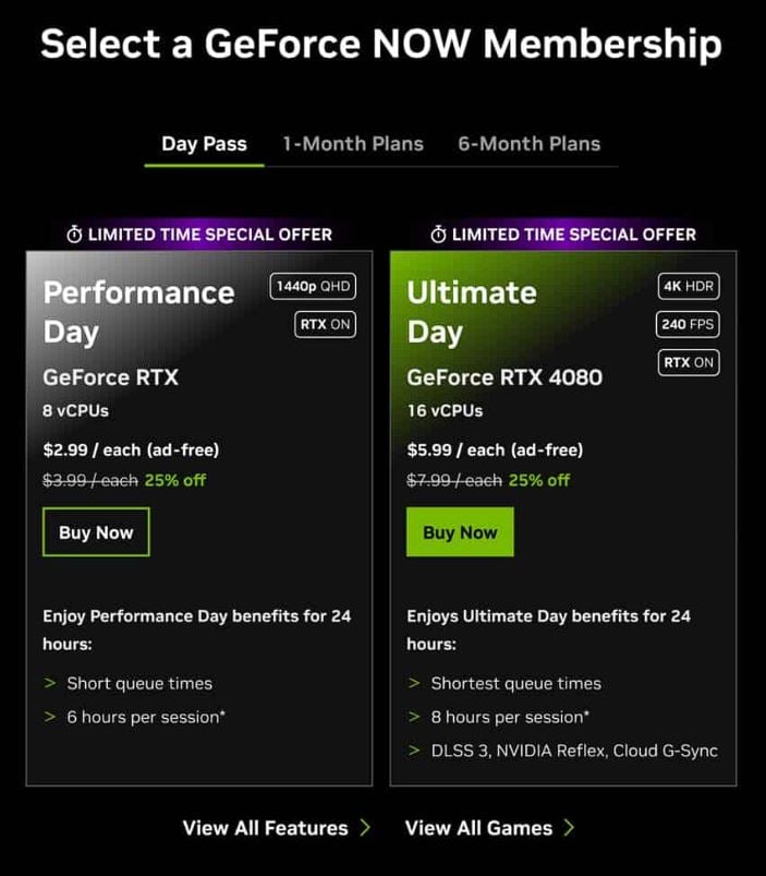 Day Pass Geforce Now 2024