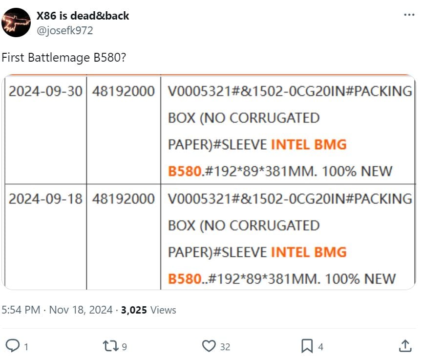 Josefk972 Intel Arc B580 Battlemage