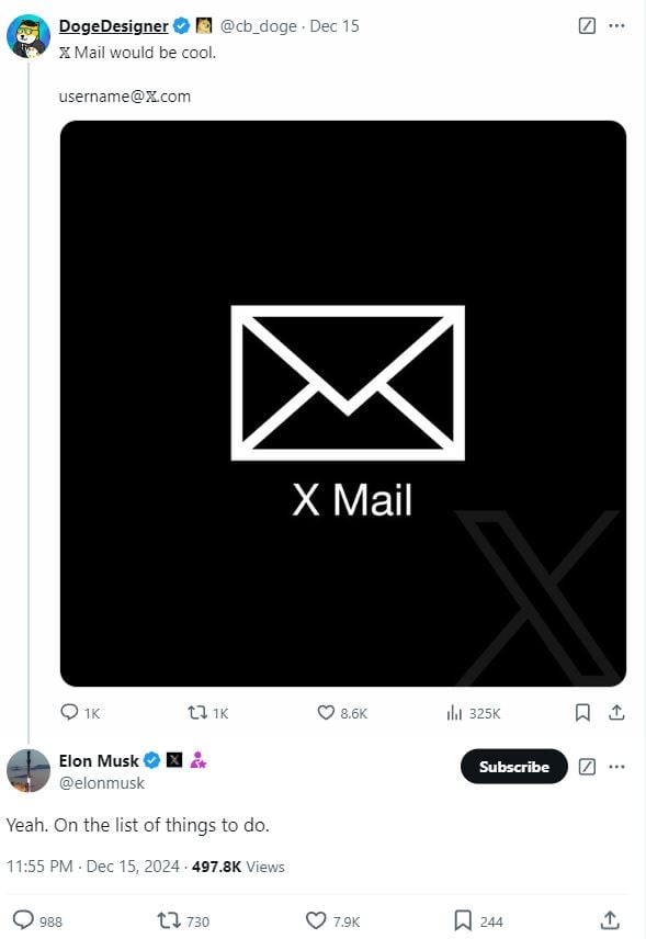 Elon Musk Layanan Xmail