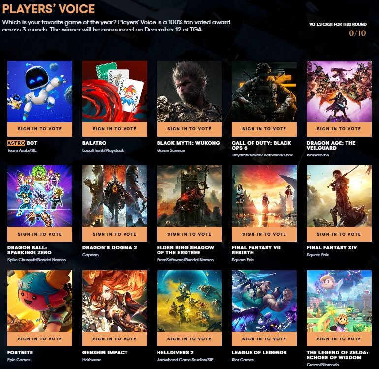 Player's Voice The Game Awards 2024