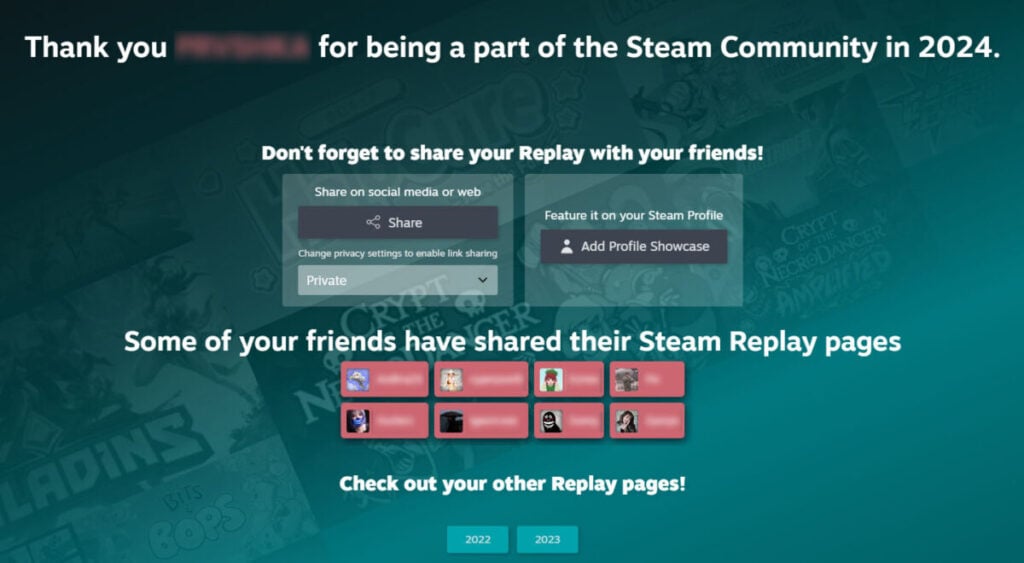 Notifikasi Terima Kasih Steam Replay 2024