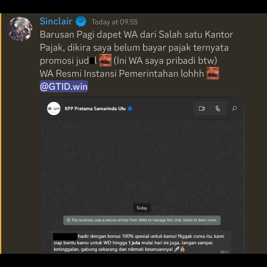 Sinclair Pembajakan Wa Kpp Pratama Samarinda