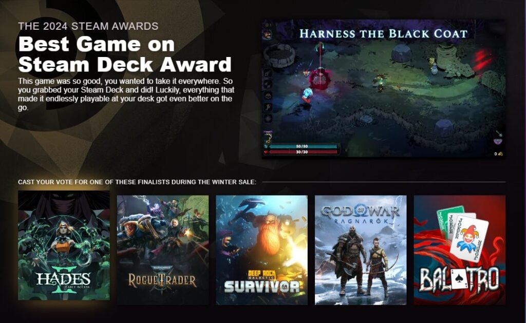 Nominasi Best Game on Steam Deck