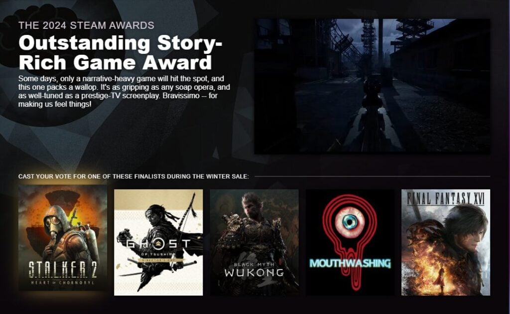 Nominasi Outstanding Story-Rich Game