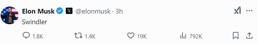 Elon Musk Membalas Sam Altman Swindler