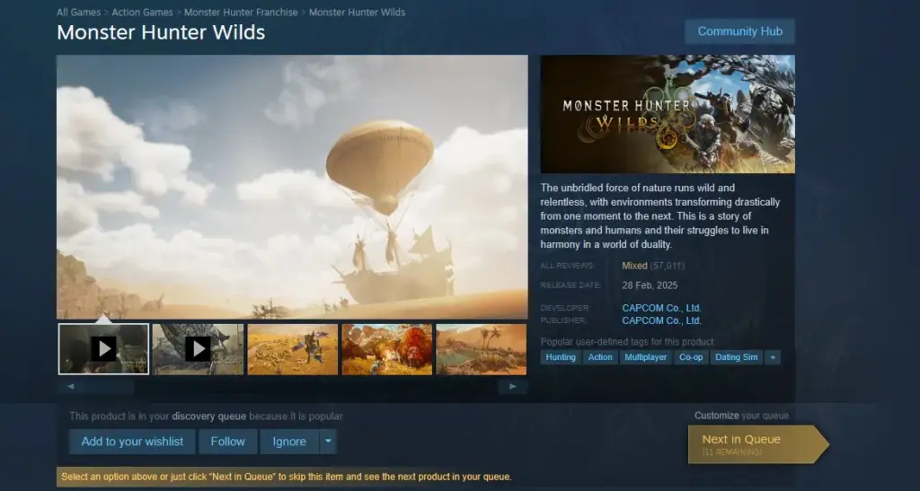 Status Review Monster Hunter Wilds Steam Mendapat "Mixed" dari Gamer 3 Monster Hunter Wilds Mixed