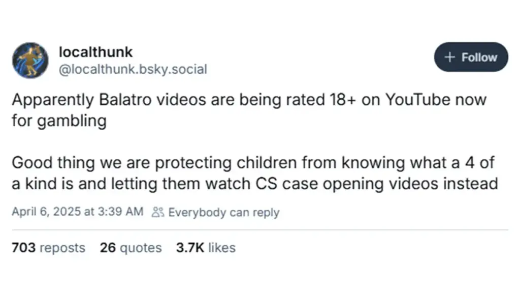YouTube Batasi Usia Video Balatro, Ada Apa? 4 Localthunk Buka Suara