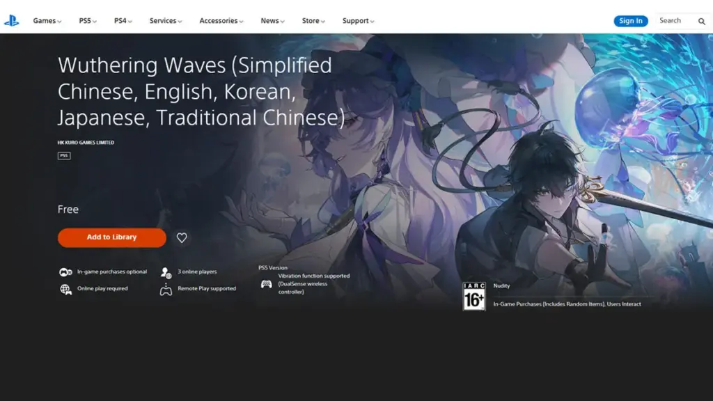 Rating Wuthering Waves di Google Play Store dan PlayStation Berubah Menjadi 16+ 4 Rating Wuthering Waves