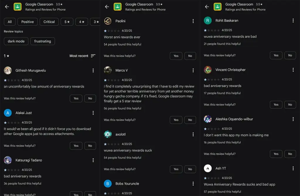 Laman Ulasan Google Classroom Diserang Lagi, Sekarang Ulah Oknum Wuthering Waves? 2 Wuthering Waves Google Classroom Review Bombed Ss