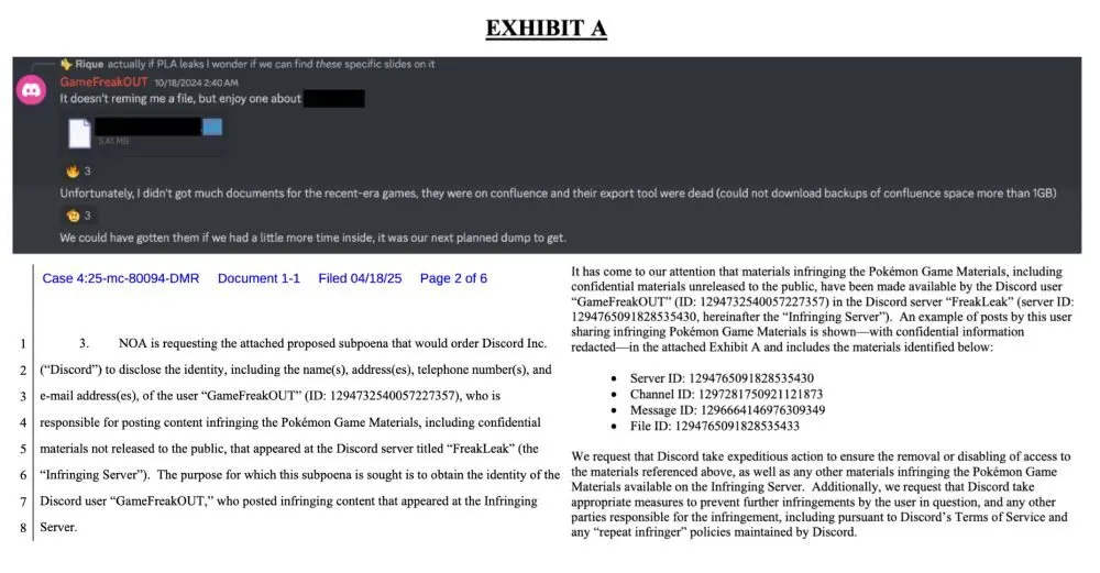 Pelaku Leak Pokemon 2024 Dikejar oleh Nintendo sampai ke Discord 3 Bukti dari Kebocoran Data oleh pengguna Discord