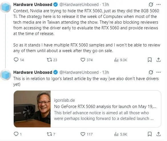 Hardwareunboxed Nvidia Ingin Sembunyikan Rtx 5060