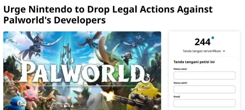 Sebuah Petisi Muncul Minta Nintendo Batalkan Tuntutan Palworld 3 Nintendo Batalkan Tuntutan Palworld