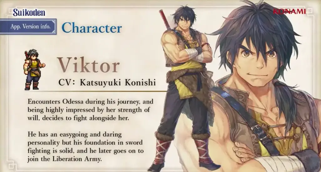 Daftar Karakter Suikoden Star Leap yang Sudah Diumumkan Konami Saat Ini 15 Suikoden Star Leap Viktor
