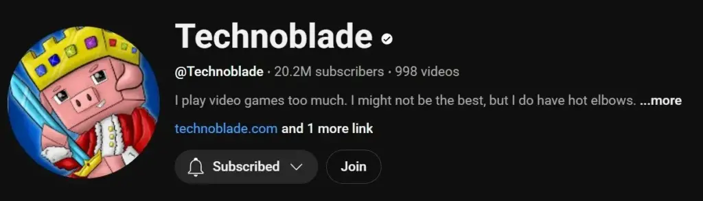 youtube channel technoblade tembus 20 juta subscriber