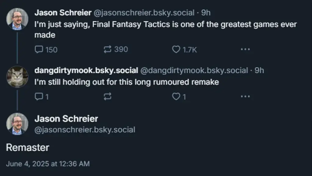 Cuitan Jason Schreier Di Bluesky