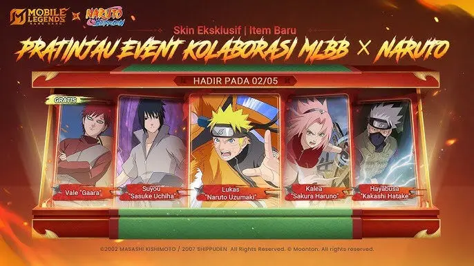 Ada Event Naruto di Mobile Legends! Beli Diamondnya di TopUpFFML.com Aja untuk Mendapatkan Skin dan Hadiah 2 Kolaborasi Mlbb Dan Naruto 2025