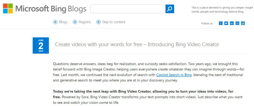 Tidak Hanya Gambar, Microsoft Bing Luncurkan Fitur Pembuatan Video AI 2 Microsoft Bing Video Creator