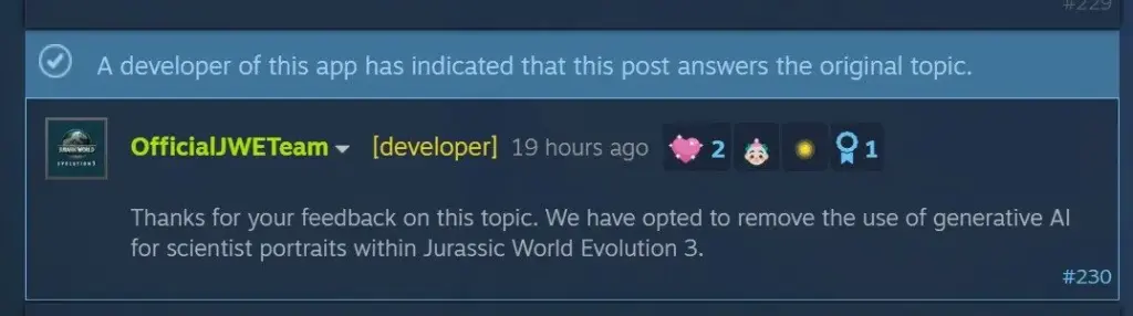 Developer Jurassic World Evolution 3 Beri Tanggapan Soal Konten AI 3 Developer Jurassic World Evolution 3 Beri Tanggapan Soal Konten AI