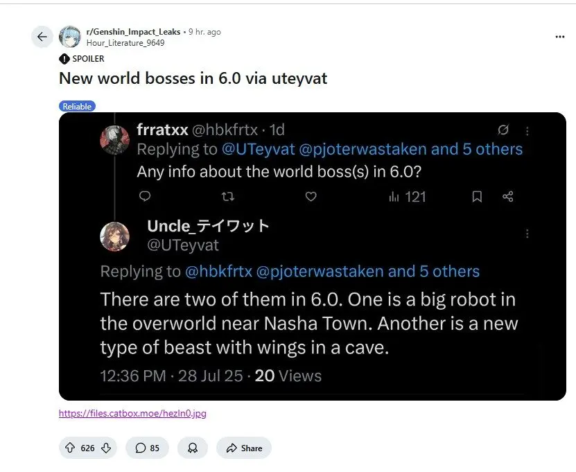 Leak Boss Genshin Impact 6.0