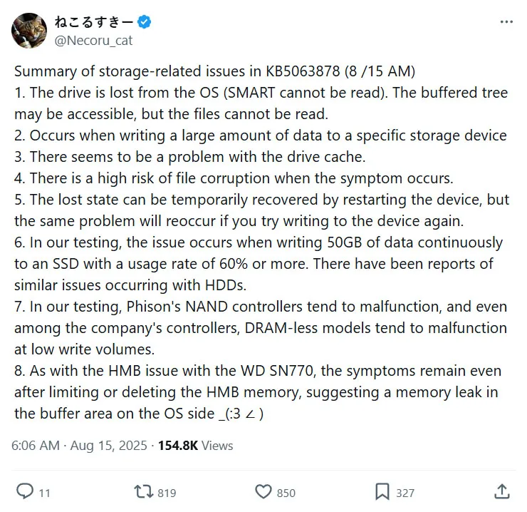 Update Windows 11 Terbaru Diduga Telah Merusak SSD Pengguna, Benarkah? 3 Necoru Cat Windows 11