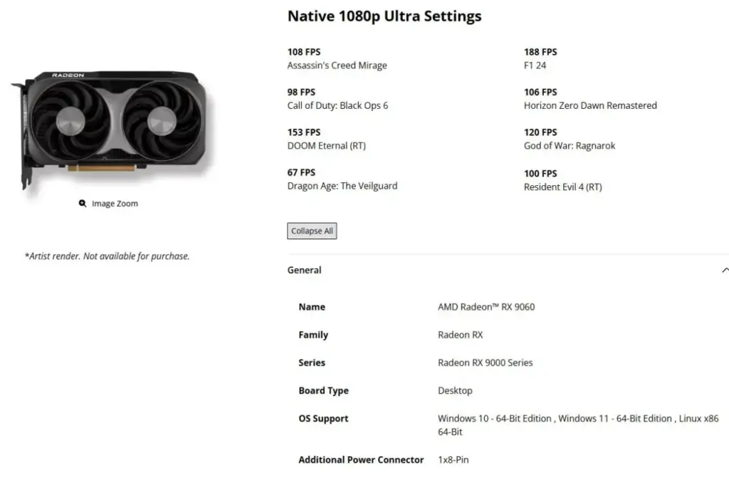 Spesifikasi Amd Rx 9060