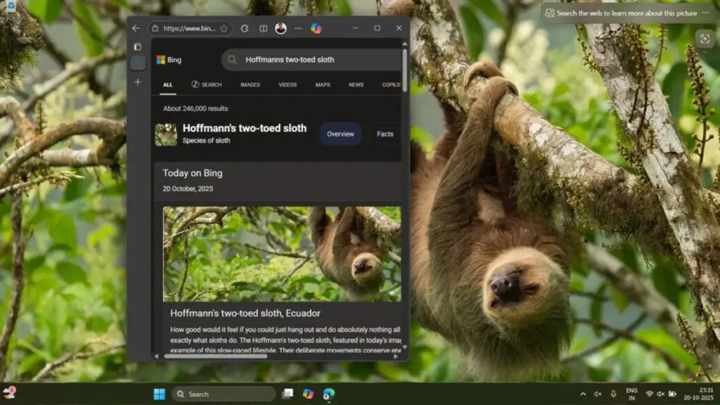 Microsoft Bing Wallpaper Langsung Buka Bing ketika Pengguna Klik Desktop