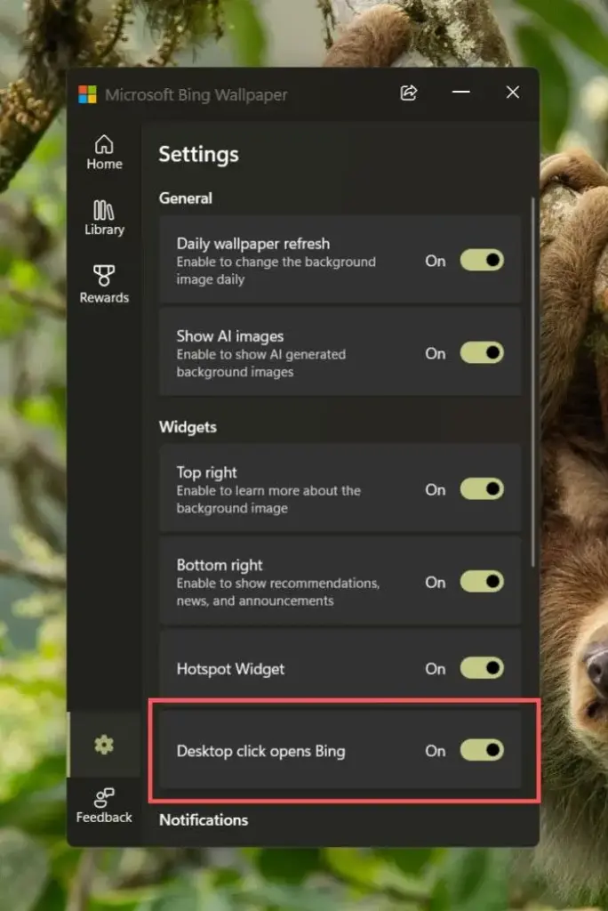 Microsoft Bing Wallpaper Langsung Buka Bing ketika Pengguna Klik Desktop