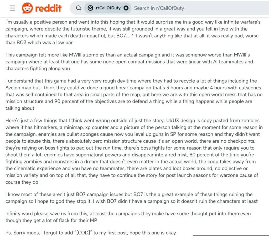 Campaign Call of Duty Black Ops 7