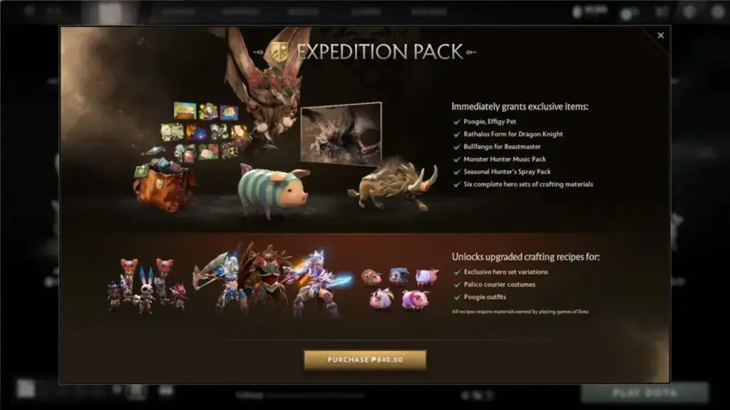 Expedition Pack Buka versi Alternative dan tegument Rathalos form