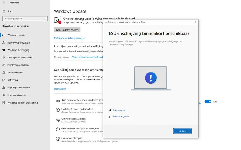 Fitur Windows 10 ESU Tidak Berjalan