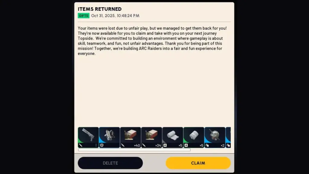 Item Dikembalikan Developer