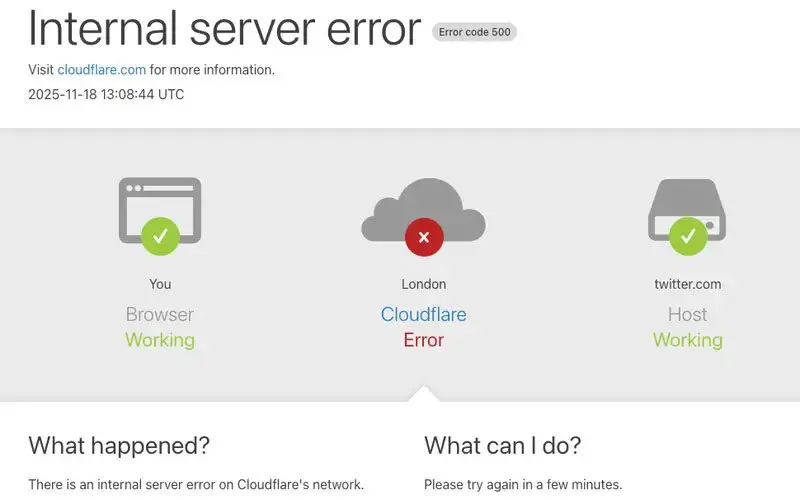 Layanan Cloudflare Error 2025