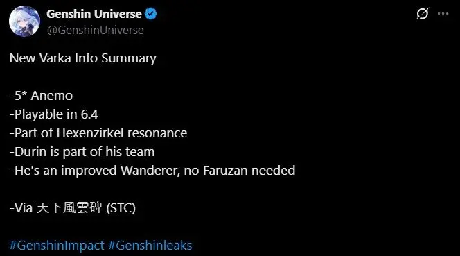 Leak Varka Genshin Impact