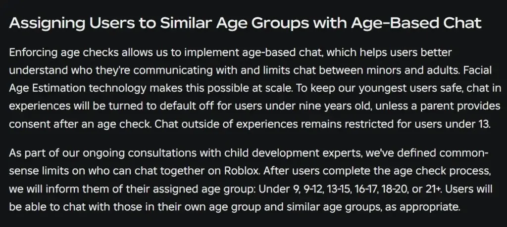 Sistem Roblox Terbaru Larang Anak-anak Interaksi dengan Pemain Dewasa 3 sistem roblox terbaru facial age estimation