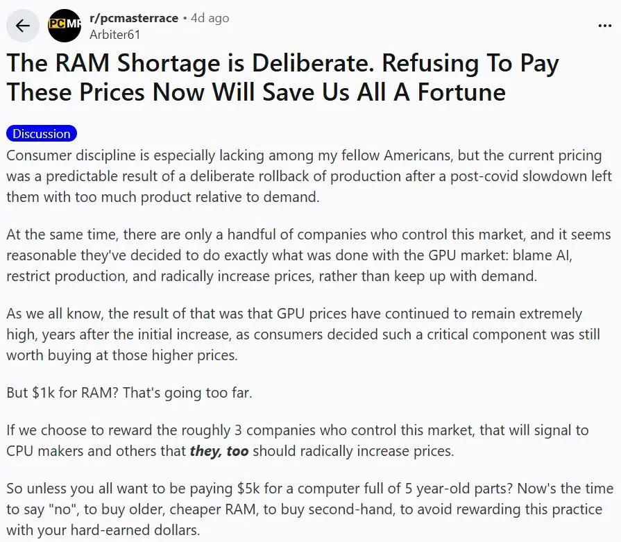 Dugaan Kelangkaan RAM Sengaja Dibuat, Gamer Serukan Boikot 2 Arbiter61 Kelangkaan RAM 2025