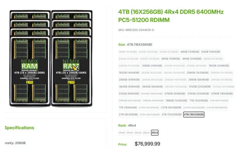 Harga RAM 4TB DDR5 NEMIX