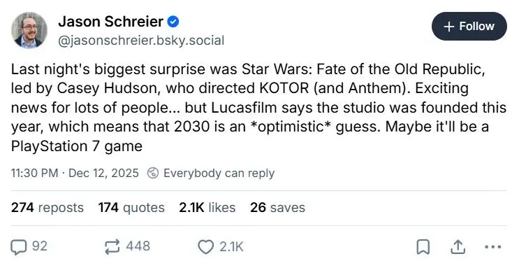 Jadwal Rilis Star Wars Fate of the Old Republic