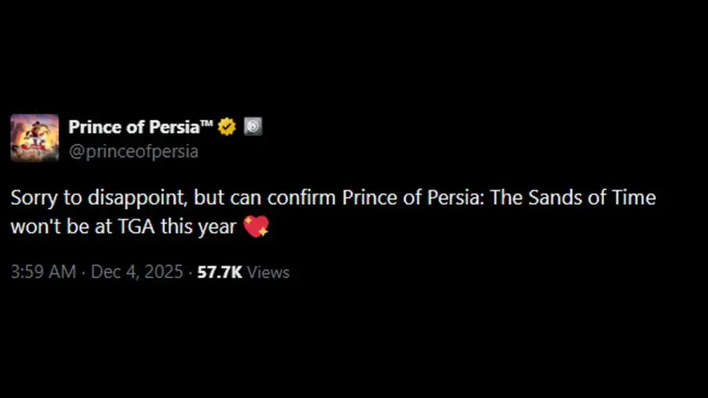 Prince of Persia Sands of Time Remake Konfirmasi Takkan Muncul di TGA 2025 3 Konfirmasi resmi dari akun Sosial Media